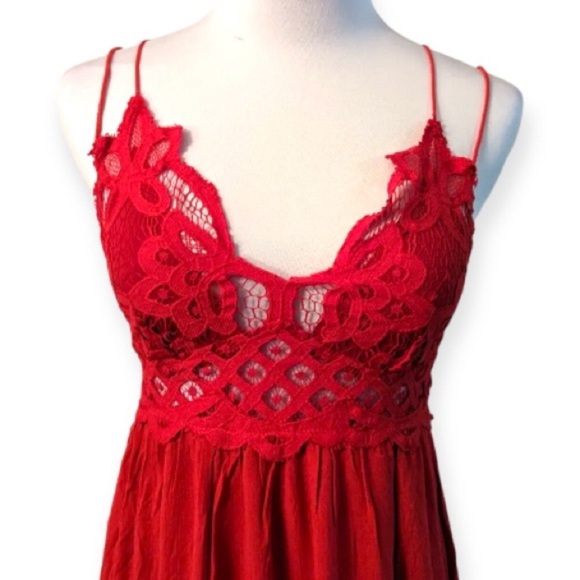 Free People Adella Maxi Lace Up Slip Dress Size Small - Picture 8 of 14